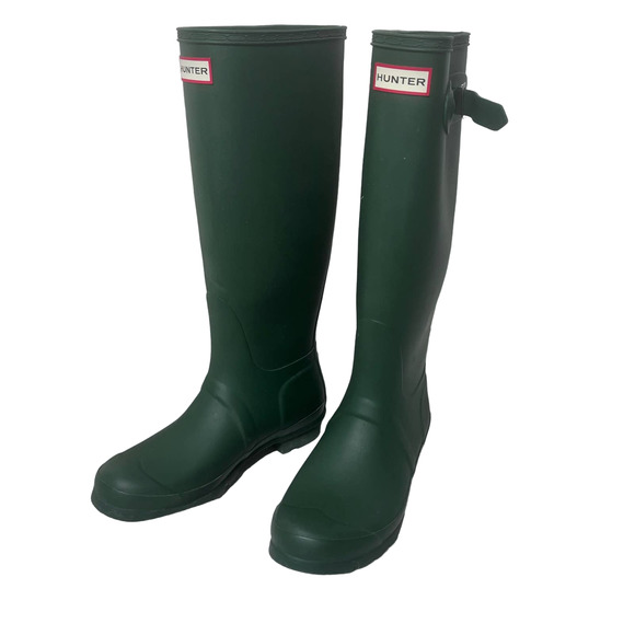 Hunter Shoes - Hunter Green Original Matte Green Tall Knee-High Rubber Rain Boot US size 7